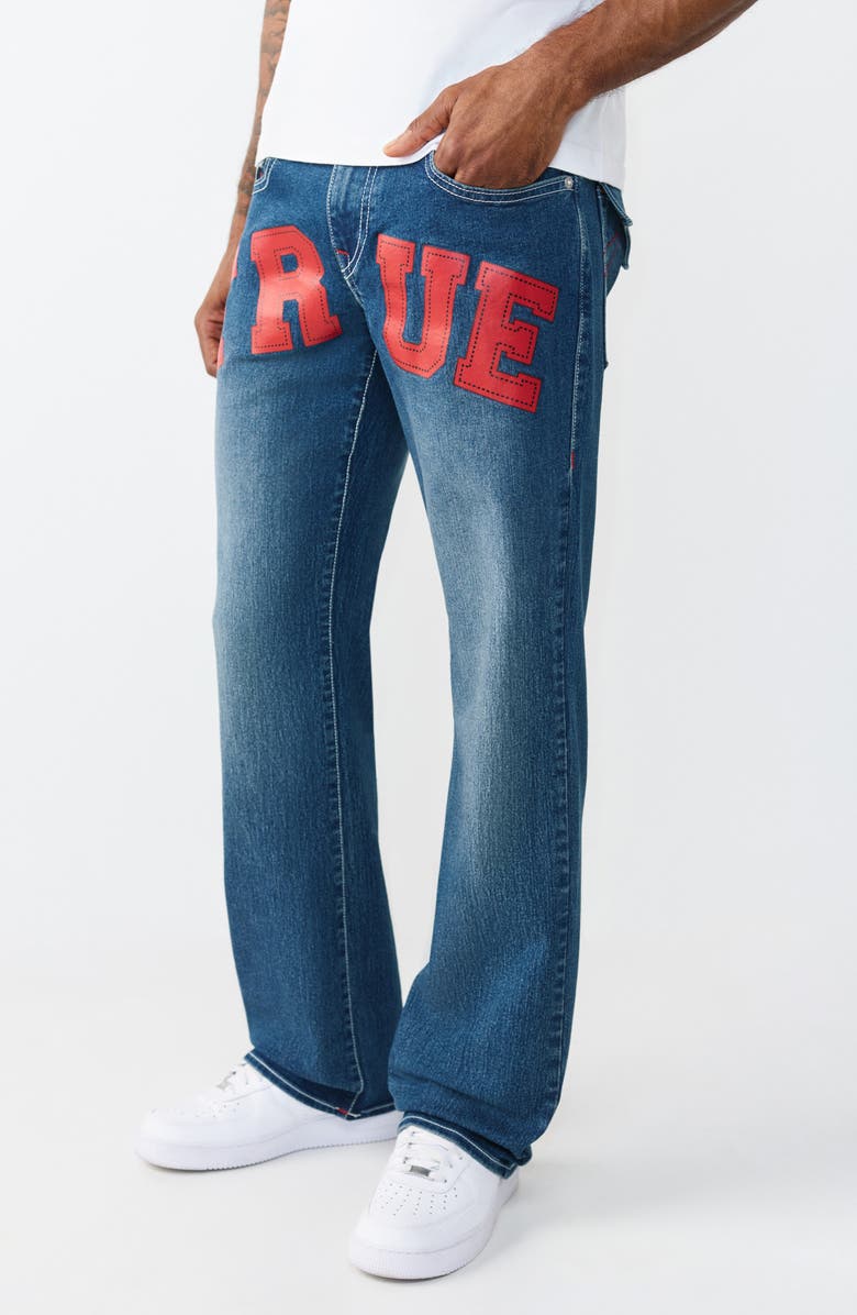 True Religion Billy Flap Bootcut Jeans, Alternate, color, Medium Blue Comet