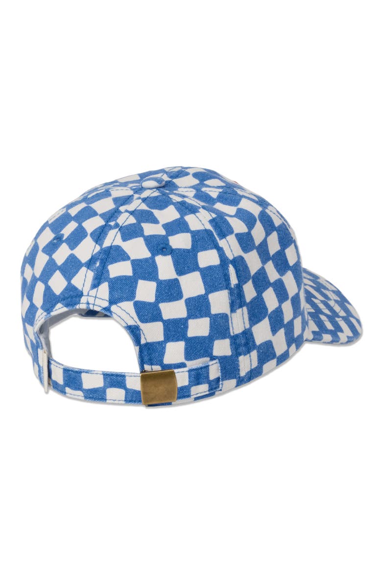 Embroidered Checkerboard Twill Baseball Cap, Alternate, color, TRUE BLUE