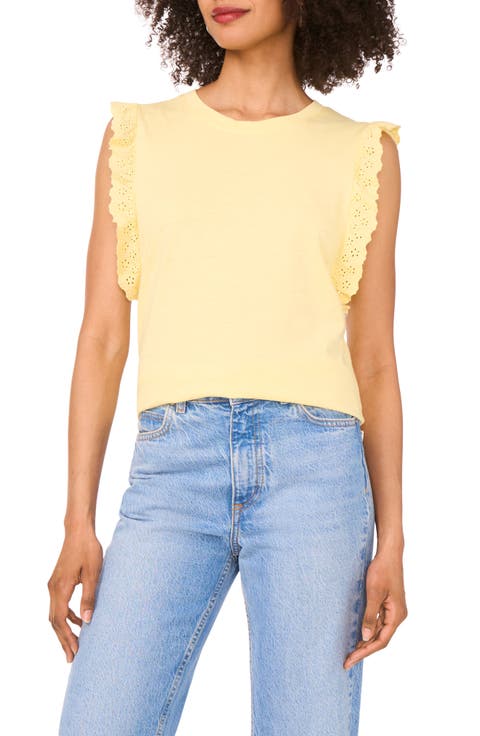 Ruffle Eyelet Tank Top