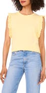 Two by Vince Camuto Ruffle Eyelet Tank Top