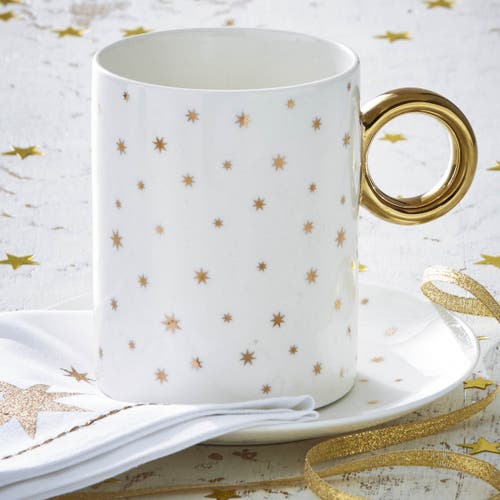 Tag Starlight Gold Bone China Mug Hand Wash Only Christmas Drinkware In Gold