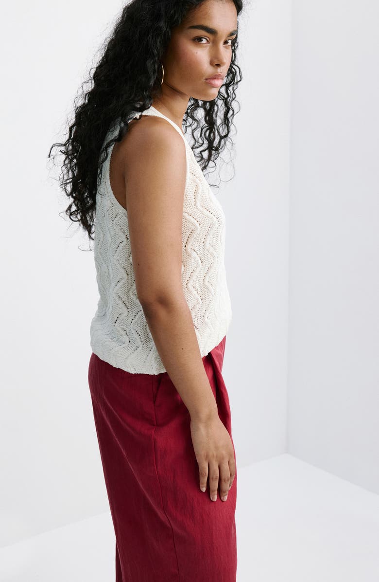MANGO Open Stitch Sweater Vest, Alternate, color, Off White