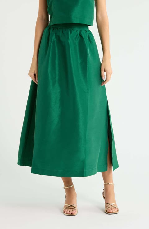 Hestia Caryn Taffeta Maxi Skirt