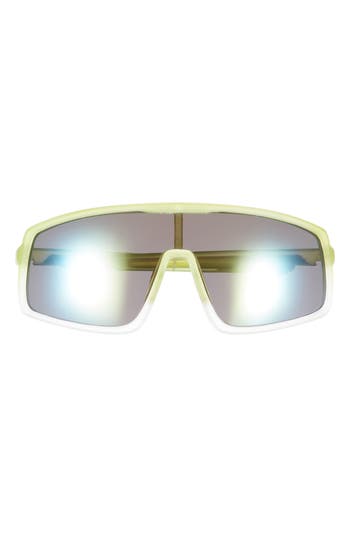 Hurley 140mm Wrap Shield Mirrored Polarized Sunglasses In Green