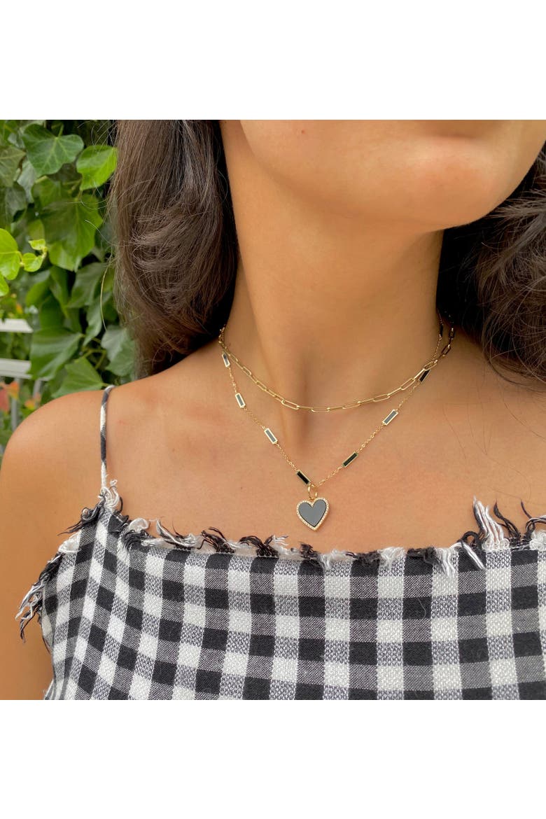 Onyx Bar Chain Necklace, Alternate, color, Onyx