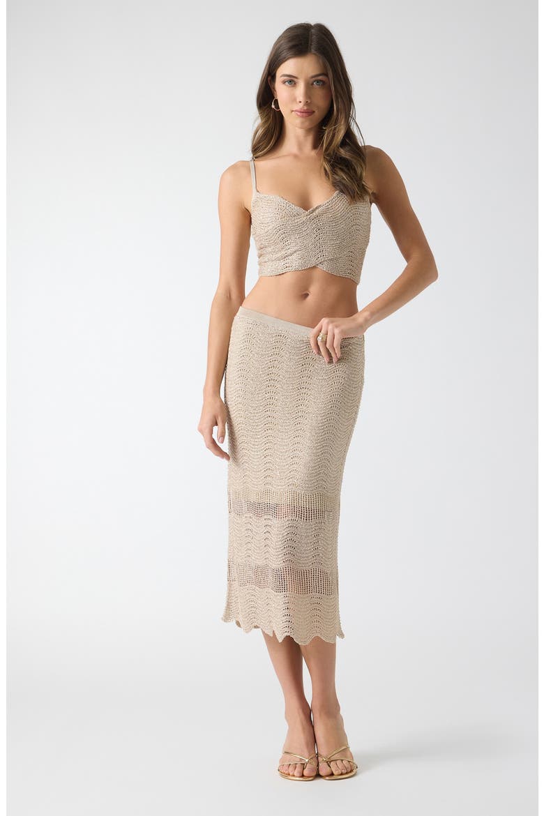 Pointelle Sequin Crop Shell Top, Alternate, color, RUST
