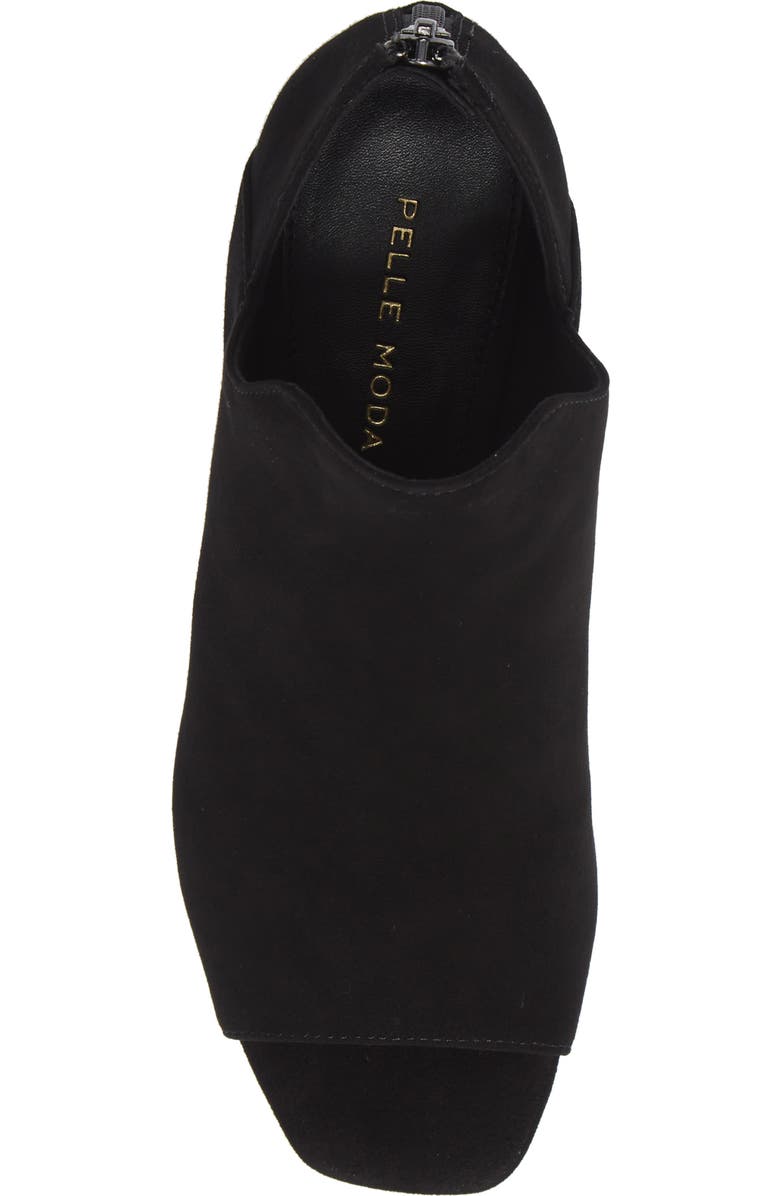 Pelle Moda Vonn Open Toe Ankle Boot, Alternate, color, Black Suede