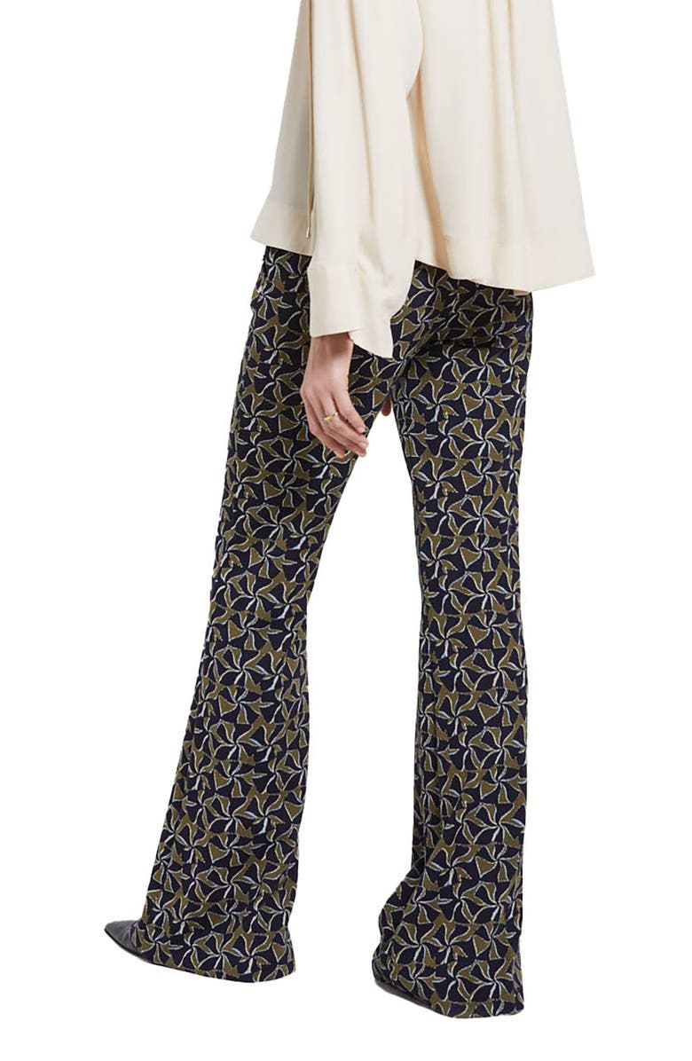 ottod'Ame Printed Flare Trousers, Alternate, color, Blue
