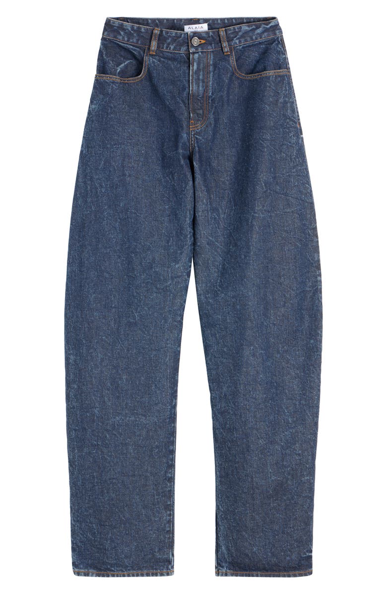 Alaïa Low Rise Round Jeans, Alternate, color, Dock Blue