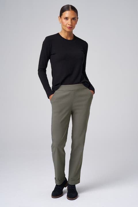 Structured Stretch Cuffed Tapered Pant