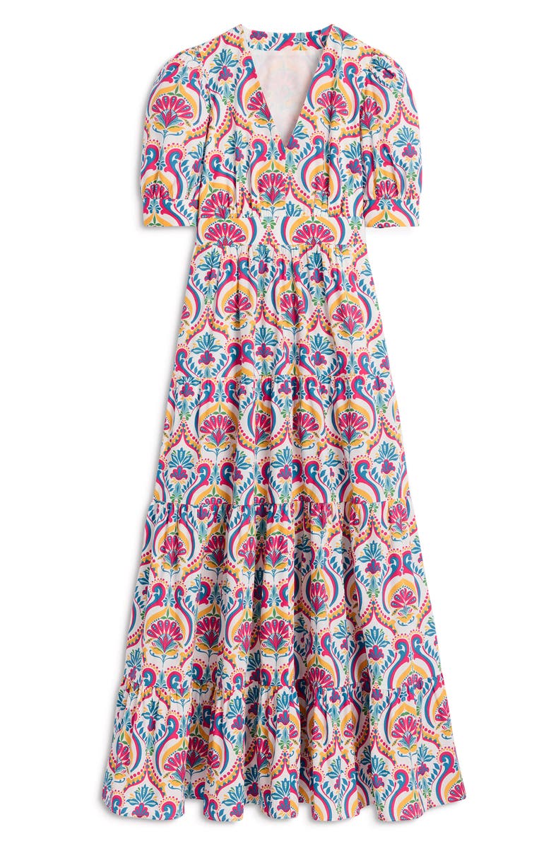 Boden Bella Puff Sleeve Tiered Maxi Sundress, Alternate, color, 