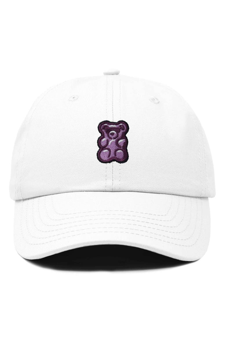 Purple Gummy Embroidered Cap, Main, color, White