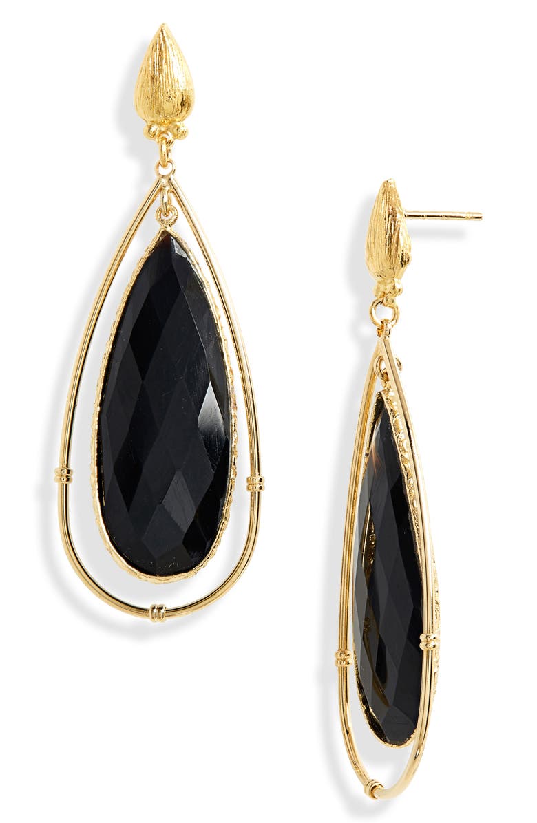 Gas Bijoux Serti Cage Drop Earrings, Main, color, 