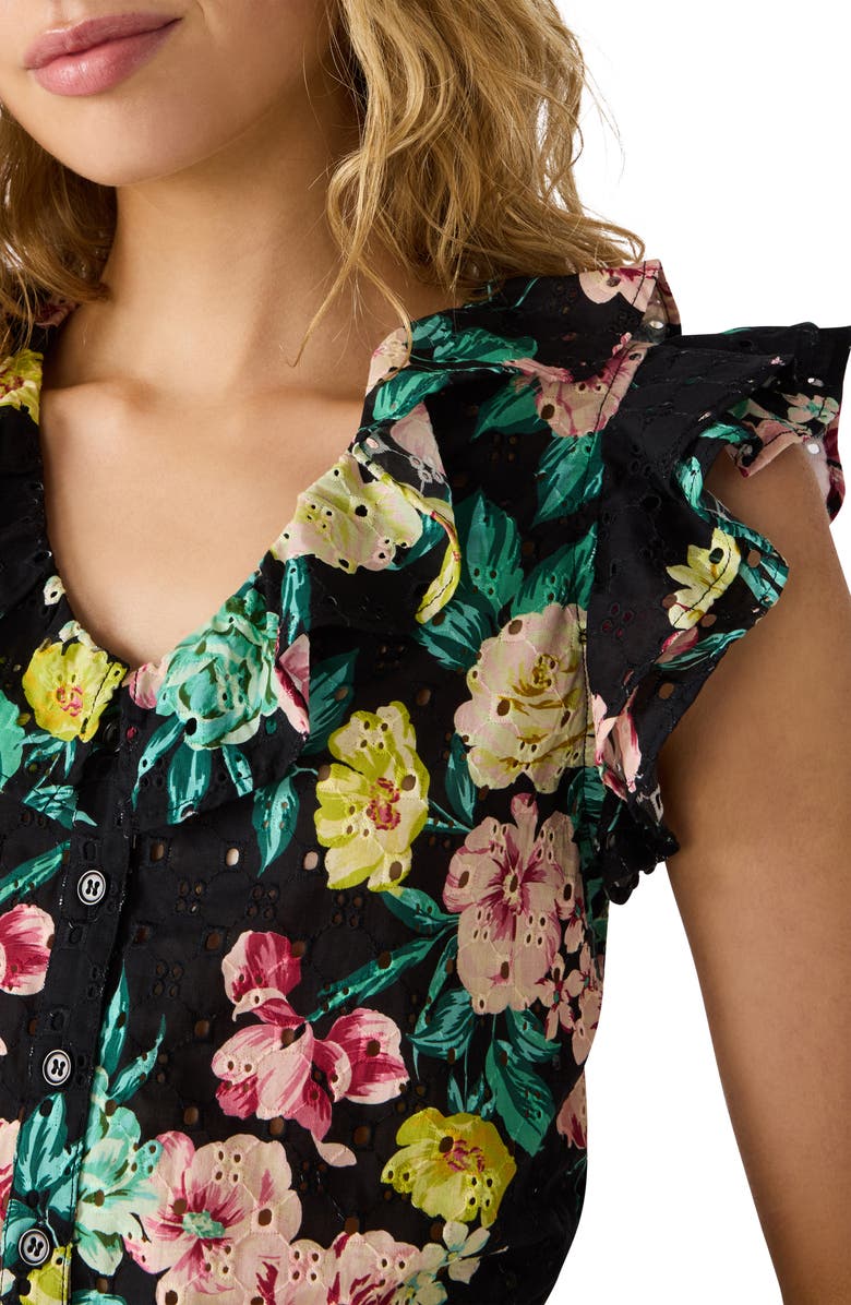 Steve Madden Mayra Top, Alternate, color, Black Ditsy Floral