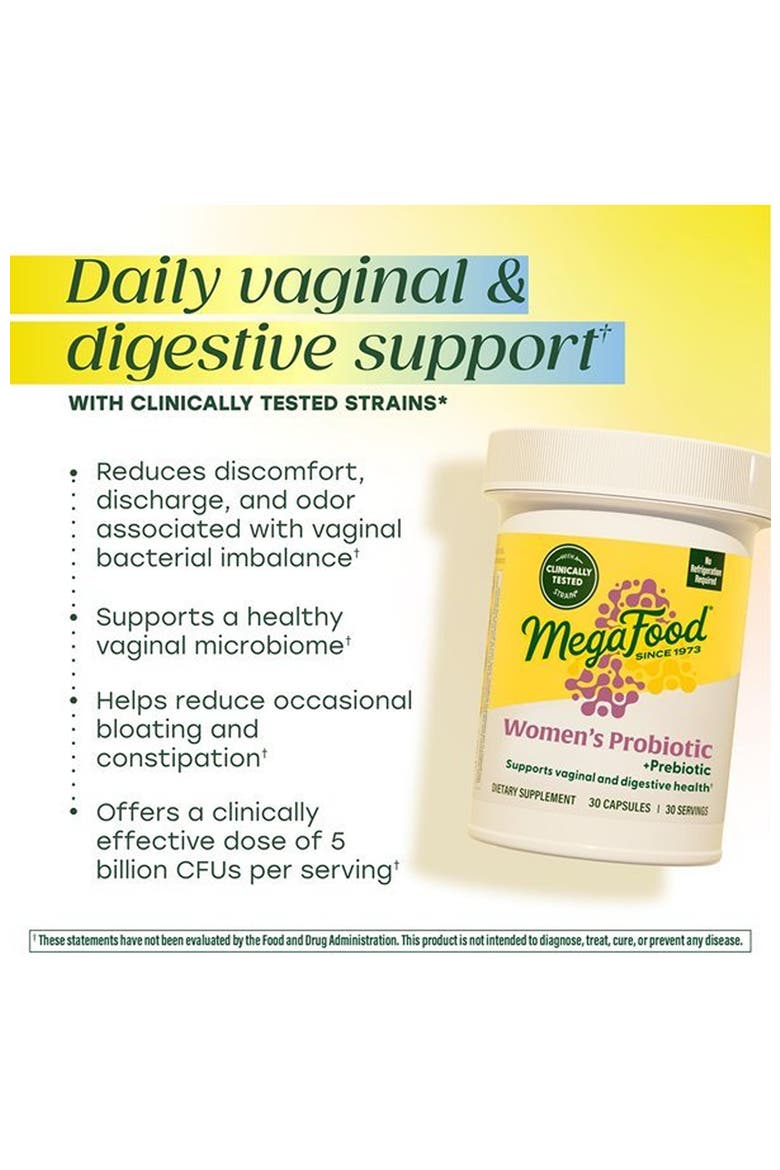 Womens Probiotic + Prebiotic, Digestive Health & Regularity, Vaginal Probiotics for Healthy pH Levels, Vegetarian, 30 Capsules, Alternate, color, None