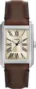 Fossil Carraway Leather Strap Watch, 30mm