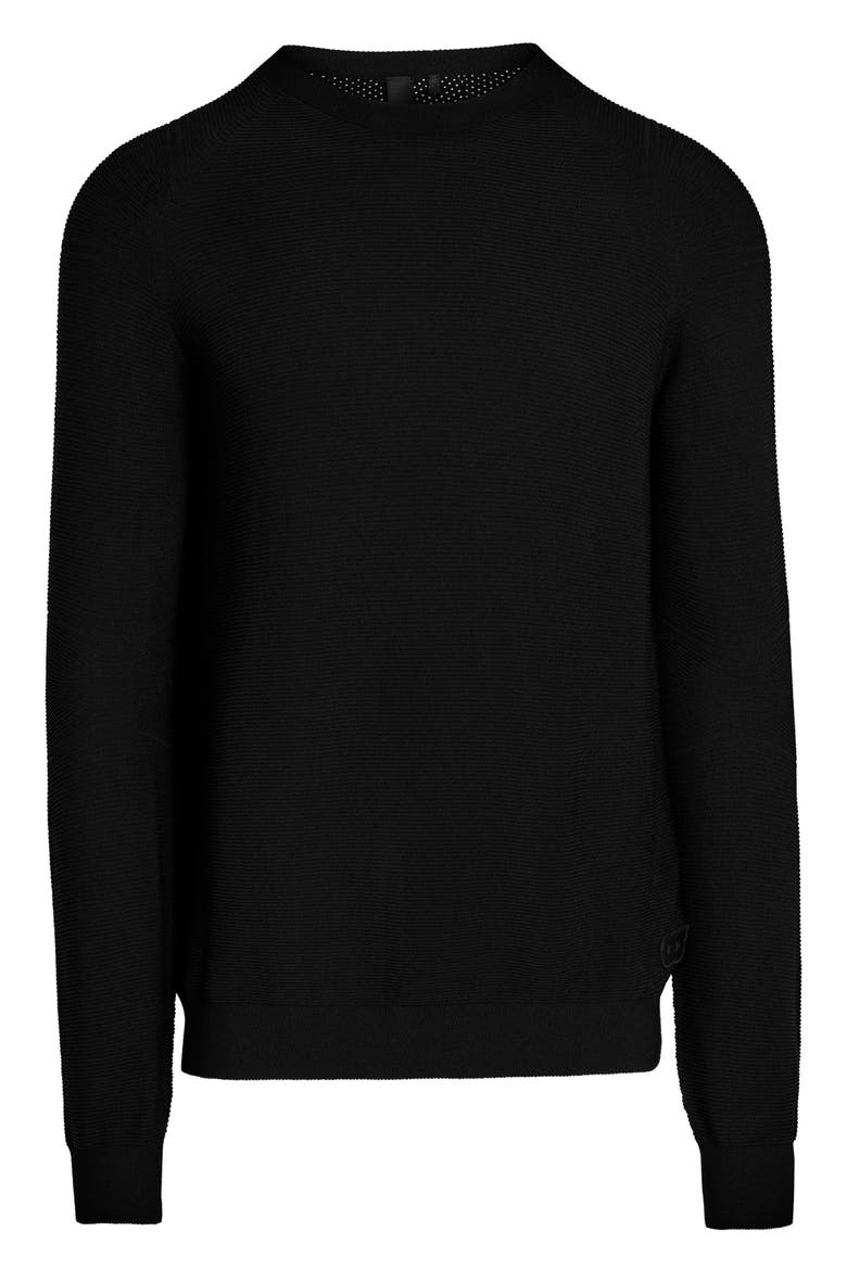 Seamless 3D Performance Knit Sweater, Alternate, color, BLACK