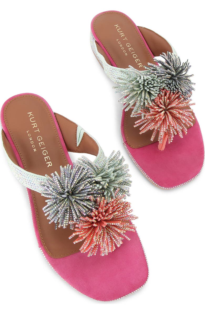Kurt Geiger London Embellished Pom Pom Sandal, Alternate, color,