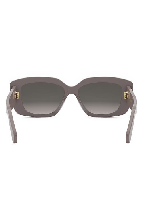Celine Triomphe Rectangle Sunglasses In Shiny Light Brown/brown