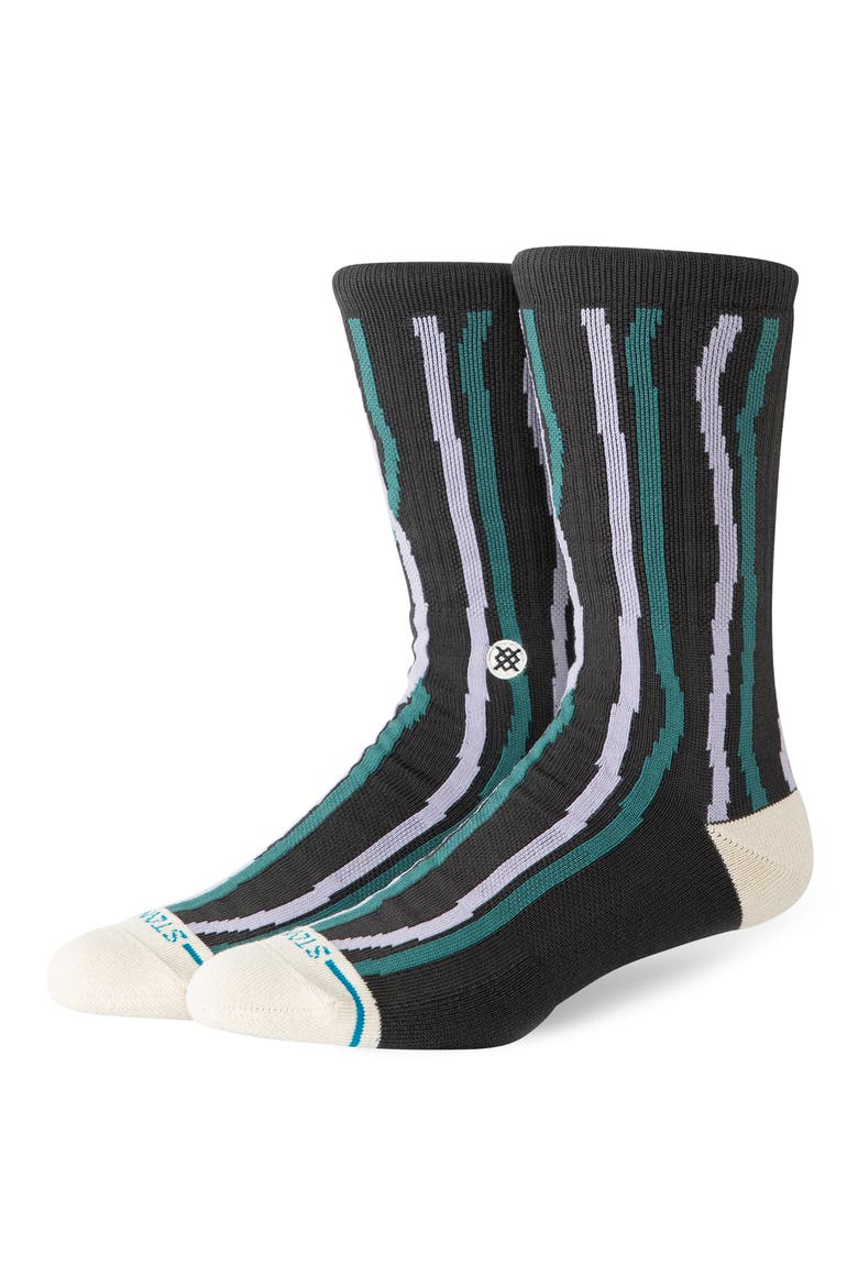 Kelp Crew Socks, Main, color, CHARCOAL