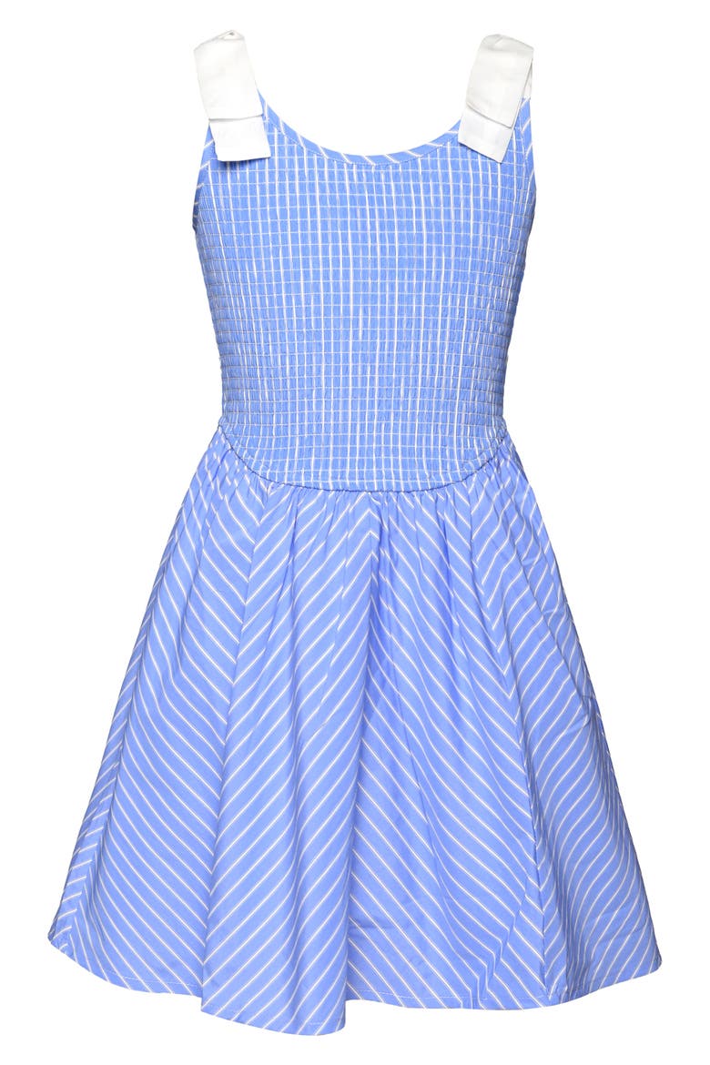 Kids' Smocked Bodice Sundress, Main, color, BLUE STRIPE