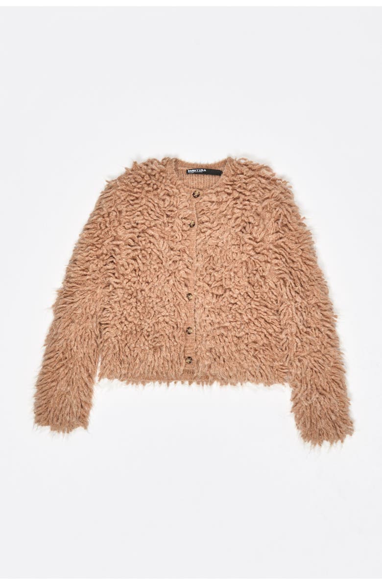 Bimba y Lola Short Alpaca Cardigan, Alternate, color, Camel