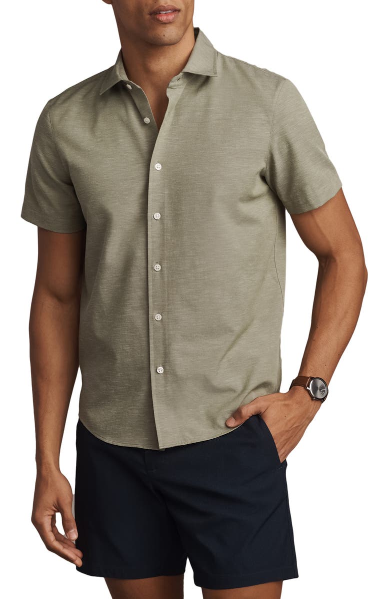 Rhone Brezza Performance Short Sleeve Button-Up Shirt, Main, color,