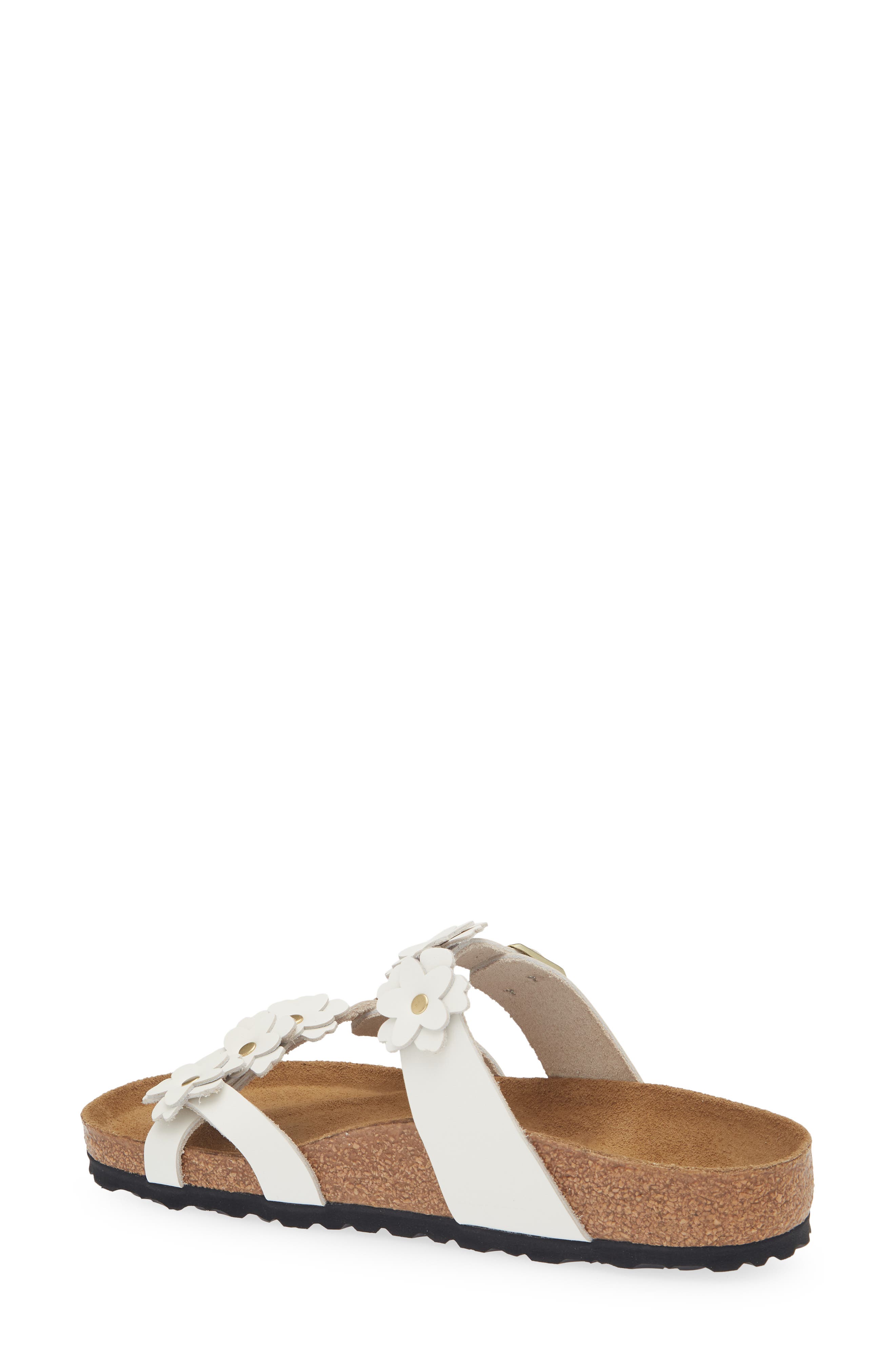 Birkenstock Mayari Flowers Toe Loop Sandal, Alternate, color, White