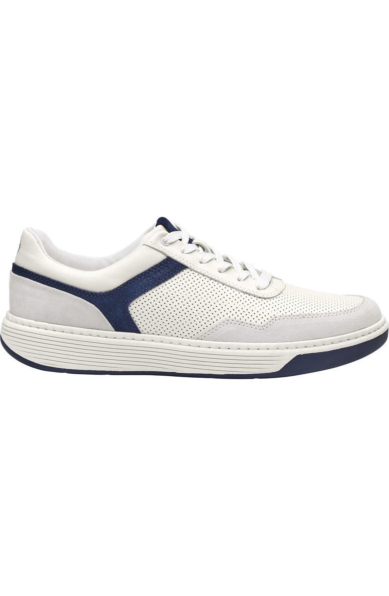 Johnston & Murphy Dawson Sneaker, Alternate, color, White Full Grain/ Navy Suede