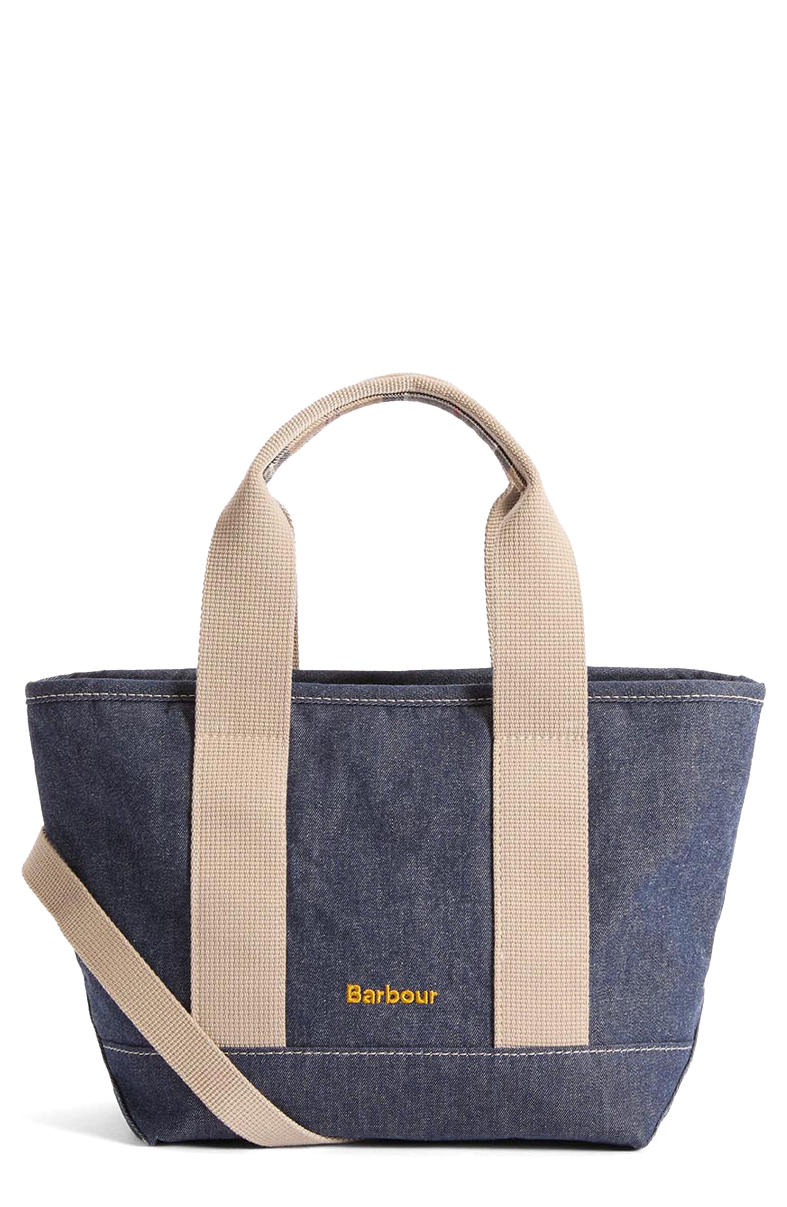 Barbour Mini Mya Denim Tote, Main, color, Indigo