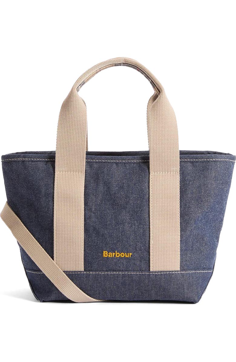 Barbour Mini Mya Denim Tote, Main, color, Indigo
