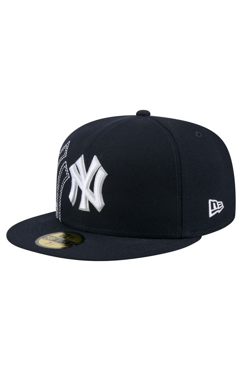 New Era Men's New Era Navy New York Yankees Yarn Stitch 59FIFTY Fitted Hat, Alternate, color, 