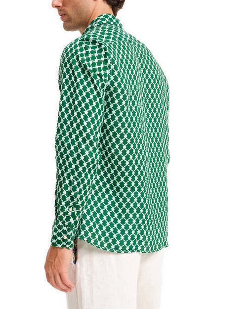 Peninsula Swimwear Cetara Linen Shirt In Green