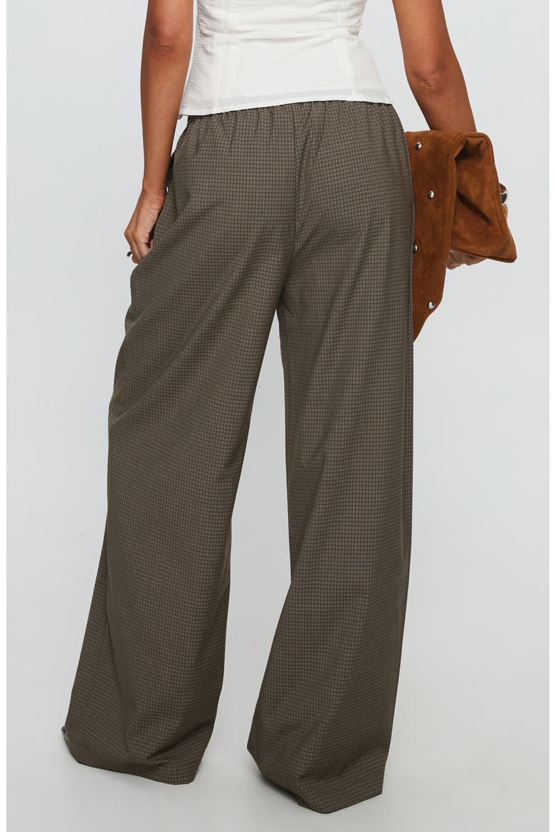 Ketrina Tie Waist Plaid Wide Leg Pants, Alternate, color, BROWN PLAID