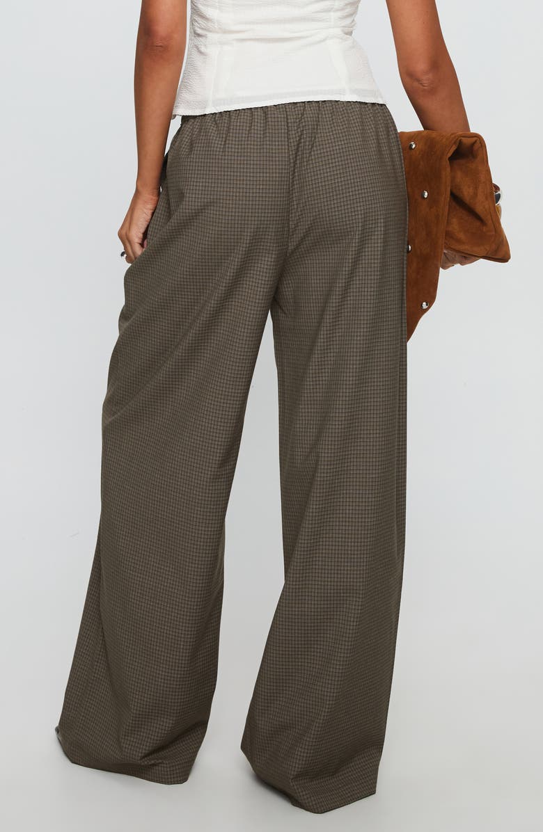 Princess Polly Ketrina Tie Waist Plaid Wide Leg Pants, Alternate, color,
