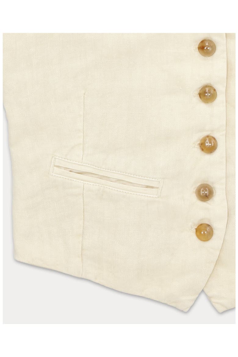 Demi-Linen Tailored Vest, Alternate, color, White