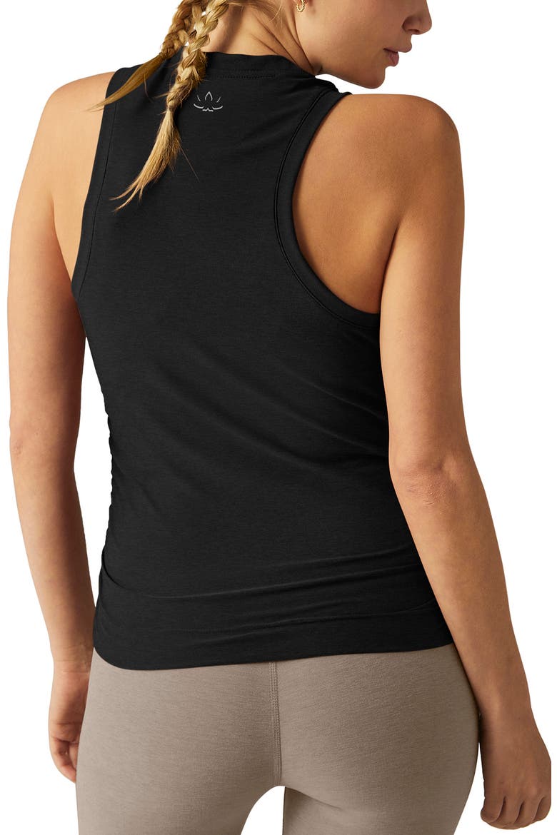 Featherweight Your Fit Ruched Tank Top, Alternate, color, DARKEST NIGHT