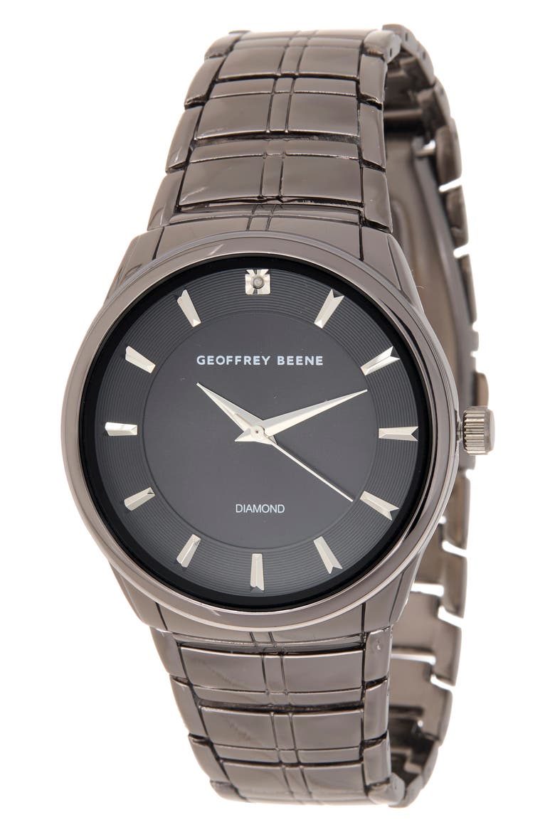 Men's Slim Diamond Bracelet Watch, 41mm - 0.001 ctw, Main, color, GUNMETAL