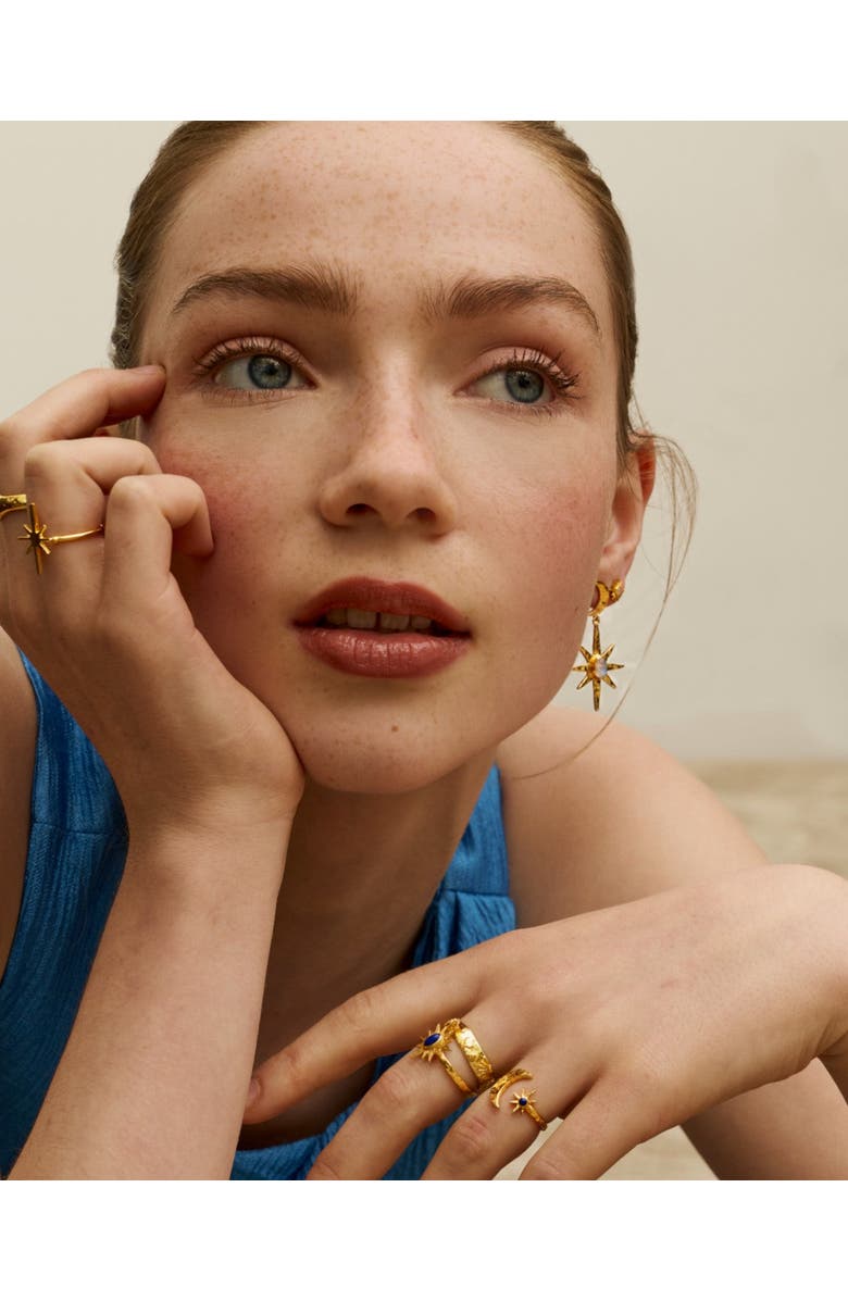 Ottoman Hands Moonstone Celestial Drop Earrings, Alternate, color, Gold