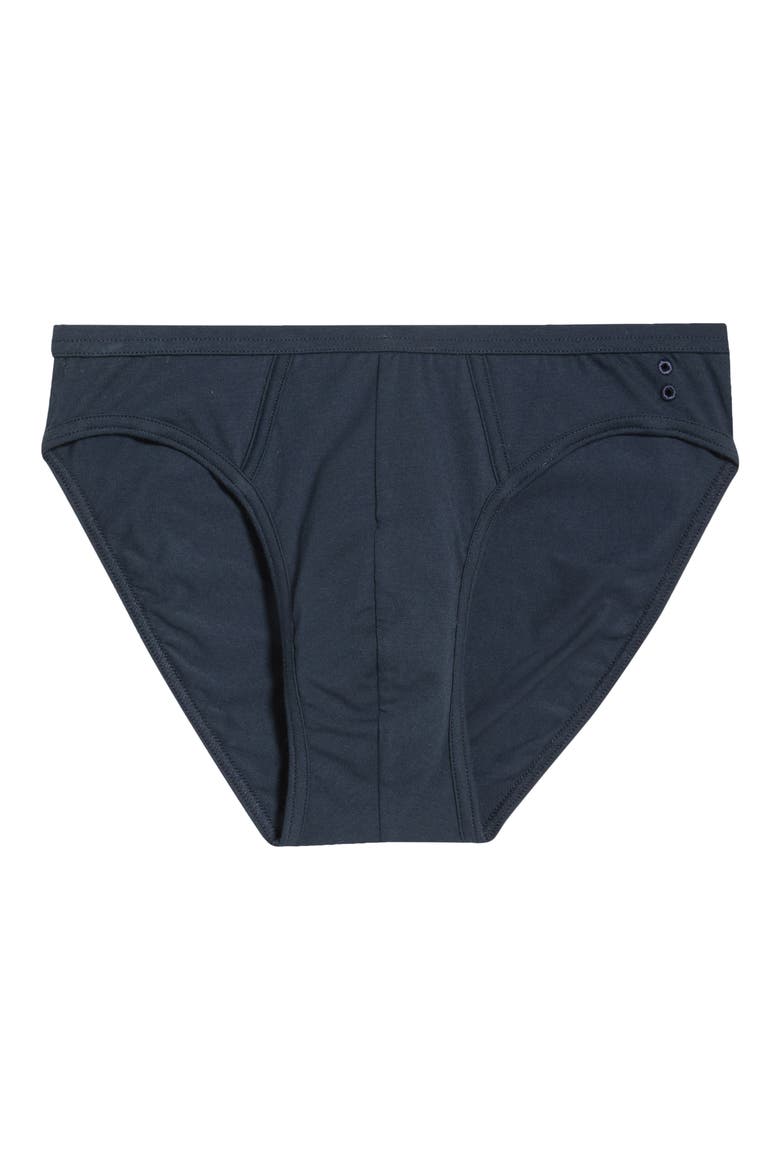 Slim Y-Front Stretch Cotton Briefs, Alternate, color, NAVY