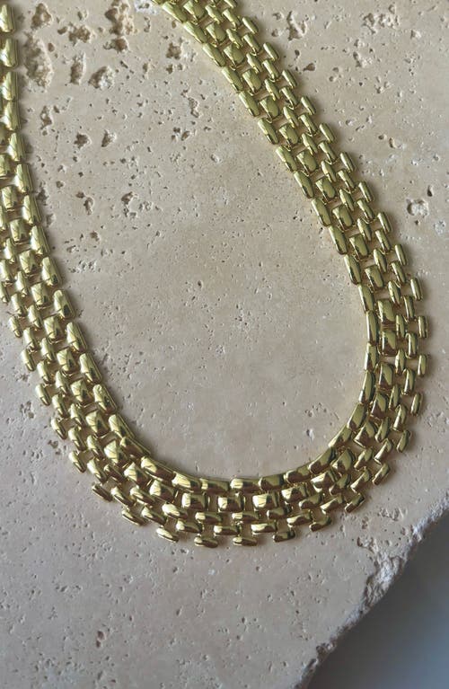 Adornia 14k Gold Plated Grid Chain Necklace In Gold