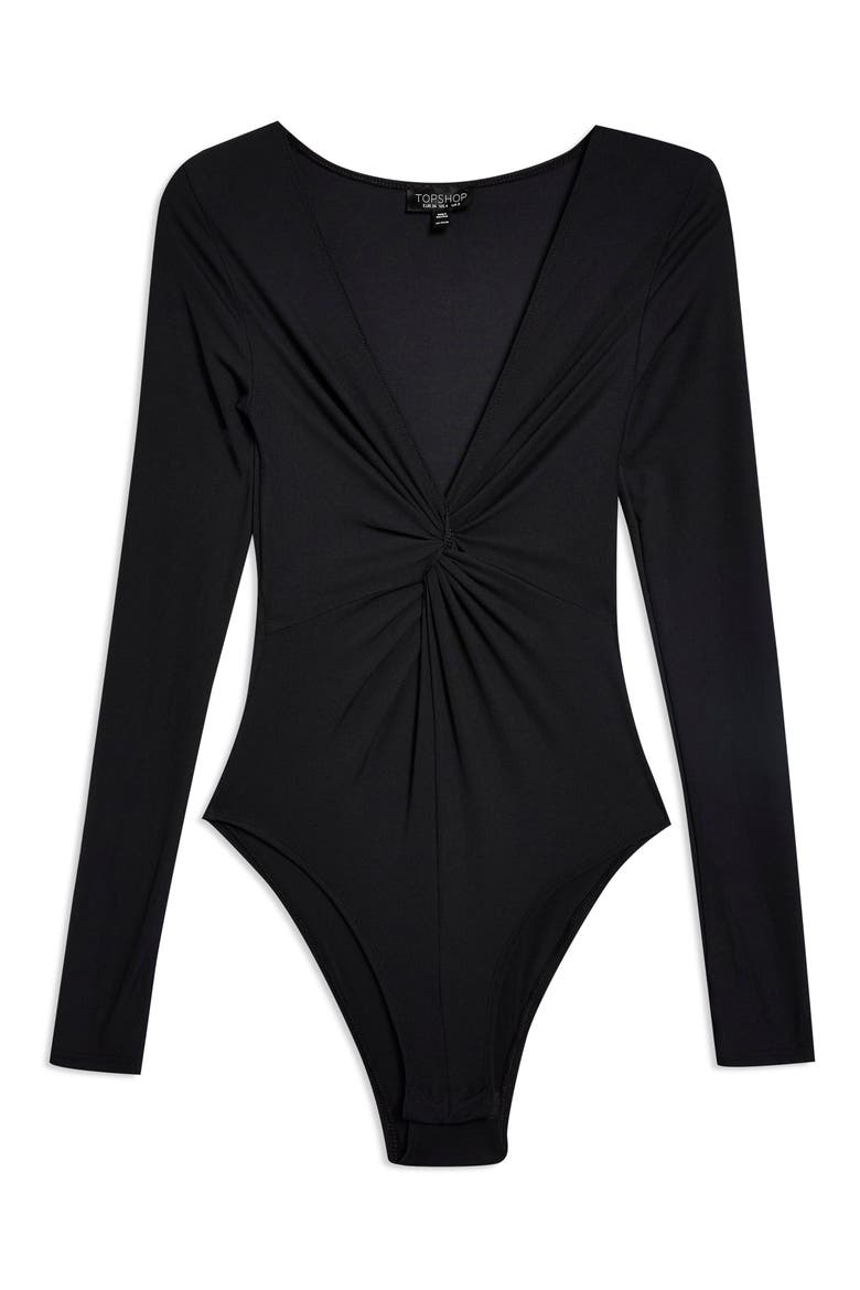Twist Bodysuit, Alternate, color, BLACK