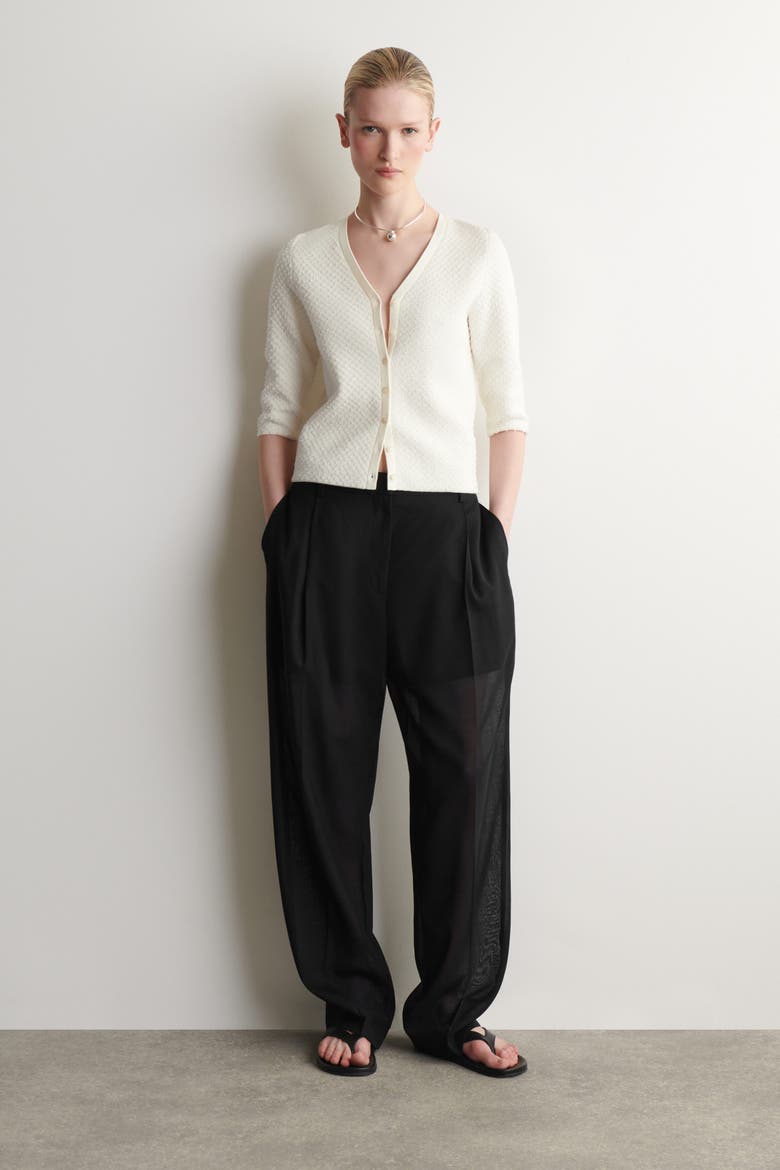 Jacquard-knit Cardigan, Alternate, color, CREAM