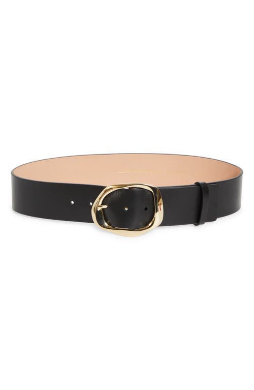 Carolina Herrera Sculptural Leather Belt In Black