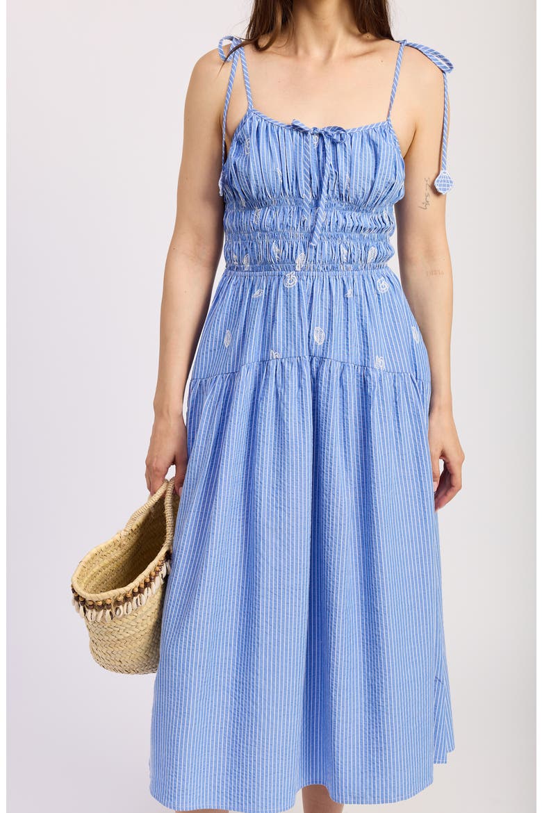 Amelie Embroidered Stripe Sundress, Alternate, color, BLUE WHITE