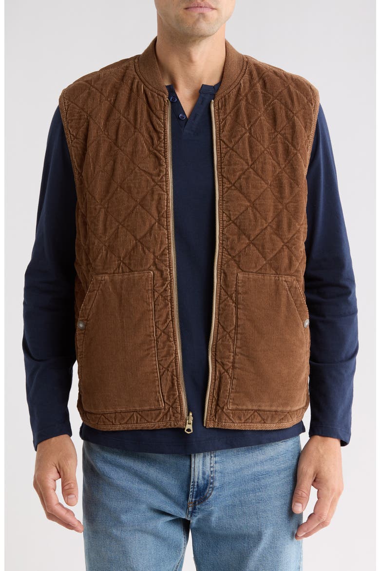 Reversible Organic Cotton Vest, Main, color, BARK BROWN / ELDORADO SPRINGS