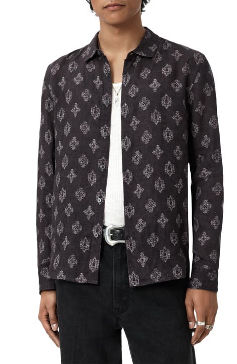 Ross Long Sleeve Linen Button-Up Shirt