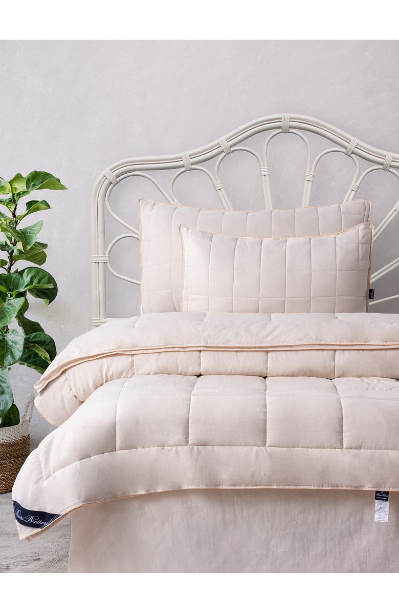 Brooks Brothers Linen Pillow, Alternate, color, Cream