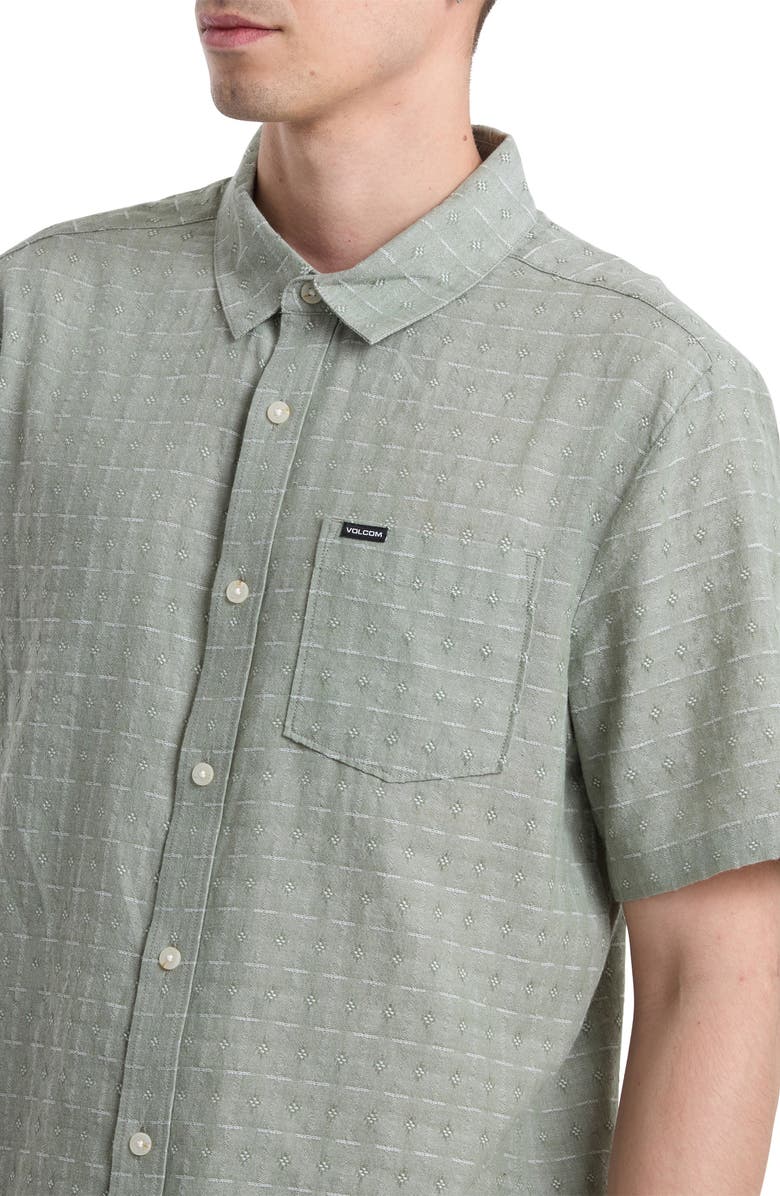 Volcom Bankstone II Short Sleeve Button-Up Shirt, Alternate, color, Brolive