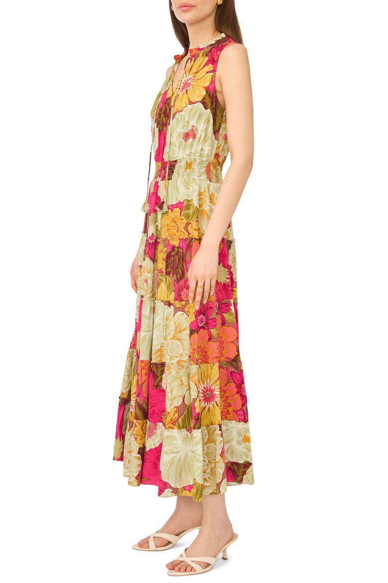 Floral Sleeveless Tiered Maxi Dress, Alternate, color, VIVACIOUS